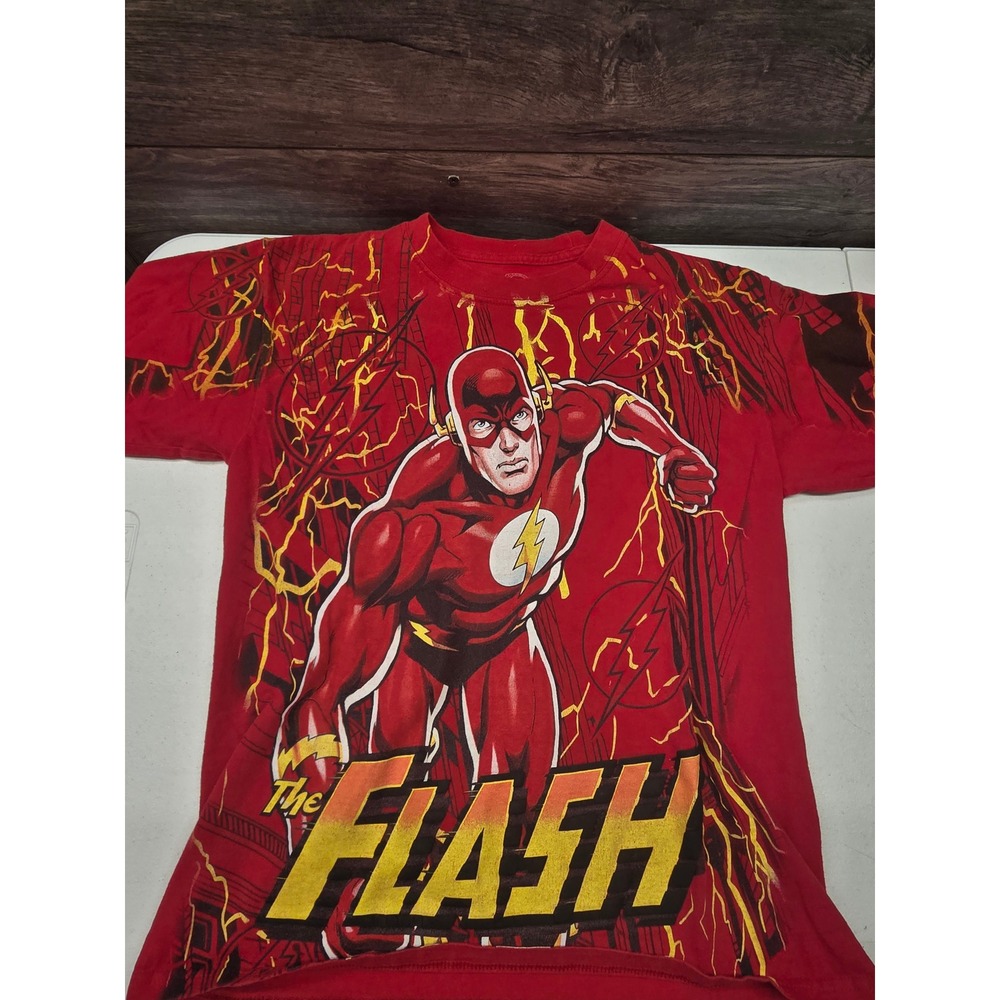 DC Comics‎ Originals The Flash Red Graphic T-Shirt Kids XL 14/16 Superhero Tee
